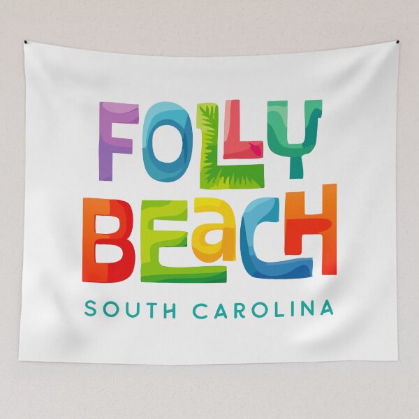Item preview, Folly Beach South Carolina Retro Tropical Design designed and sold by Futurebeachbum.