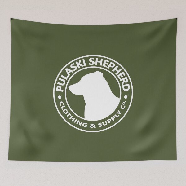 Item preview, Pulaski Shepherd Clothing & Supply Co. in White on Olive designed and sold by PSCSCo.