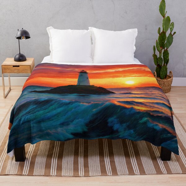 Item preview, Lighthouse Sunset Ocean Scene designed and sold by Zeph1.