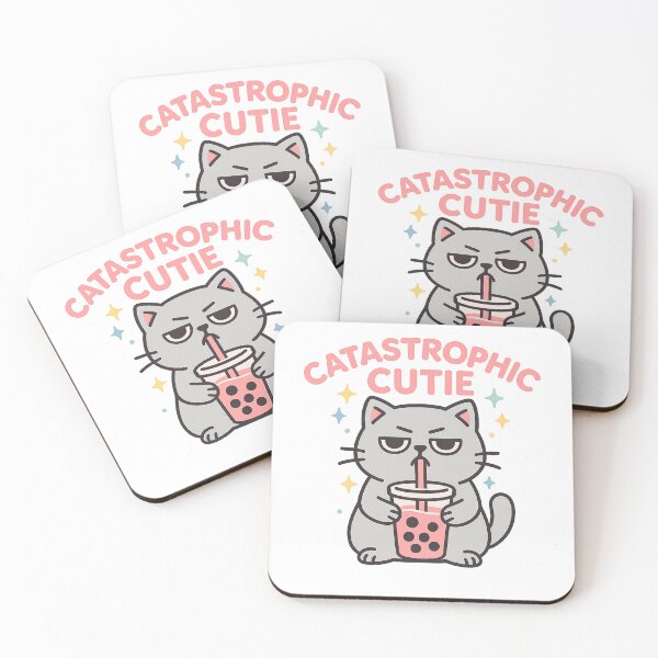 Item preview, Catastrophic Cutie – Grumpy Boba Cat T-Shirt/Sticker Design designed and sold by FurEver Graphics.