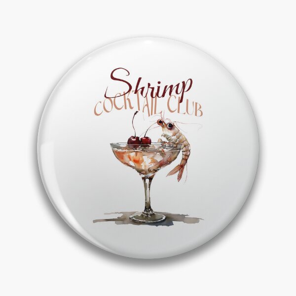 Item preview, Quirky Watercolor Shrimp Martini, Funny Shrimp in Cherry-Garnished Cocktail designed and sold by frozencoco.