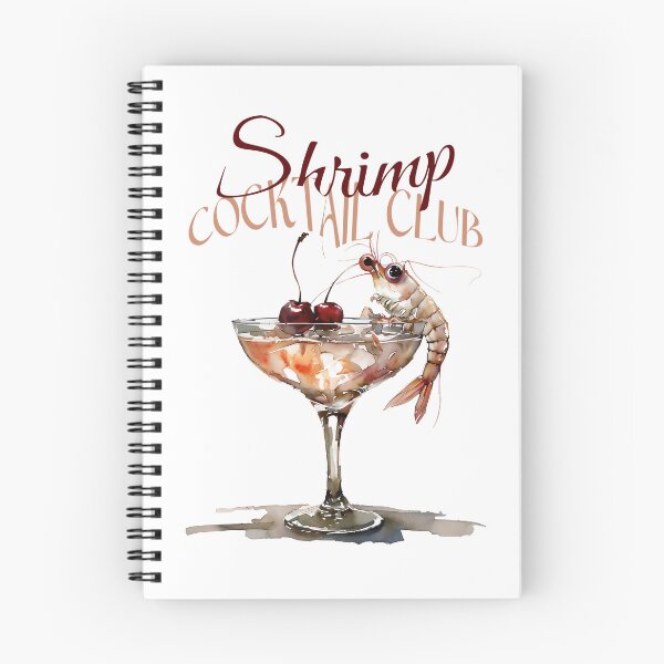 Item preview, Quirky Watercolor Shrimp Martini, Funny Shrimp in Cherry-Garnished Cocktail designed and sold by frozencoco.