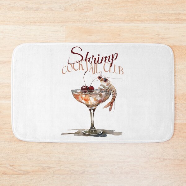 Item preview, Quirky Watercolor Shrimp Martini, Funny Shrimp in Cherry-Garnished Cocktail designed and sold by frozencoco.
