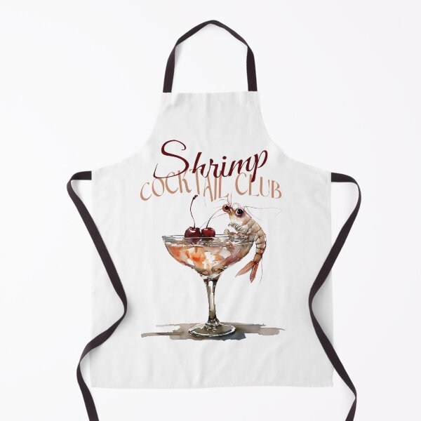 Item preview, Quirky Watercolor Shrimp Martini, Funny Shrimp in Cherry-Garnished Cocktail designed and sold by frozencoco.