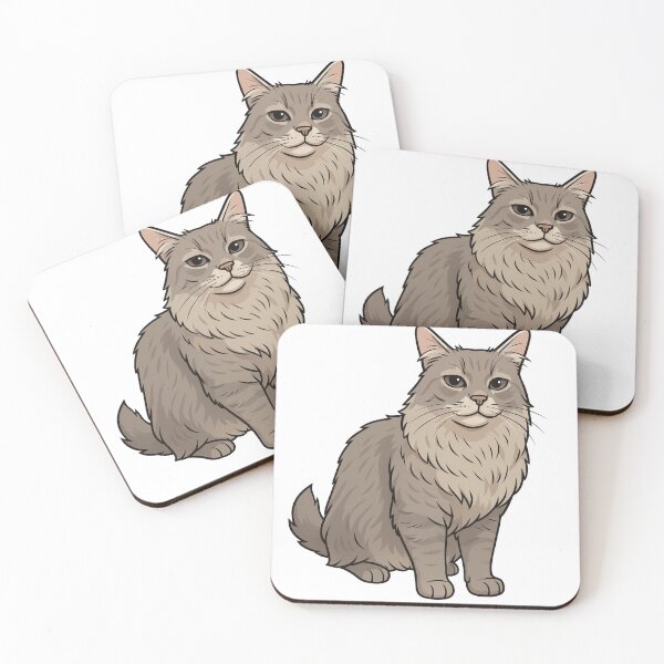 Item preview, Long-haired gray Maine Coon cat designed and sold by Marlië.Art.