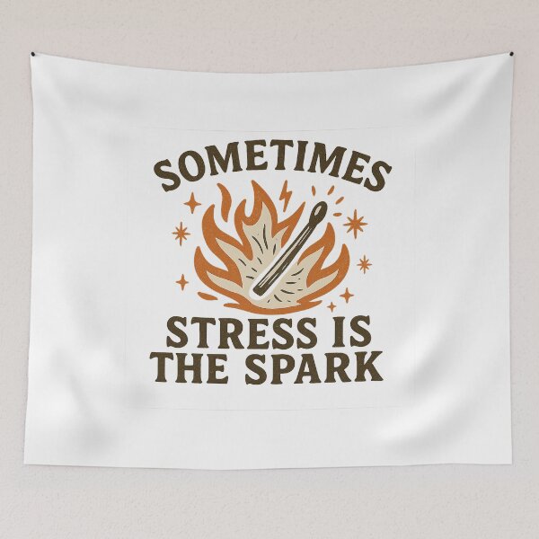 Item preview, Sometimes Stress Is the Spark Motivational Logo Design designed and sold by Artivio2025.