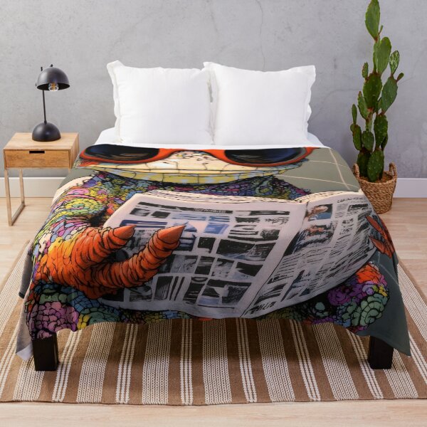 Item preview, Lizard Glasses Reading Mosaic Newspaper Bathroom Scene designed and sold by CarlosBender.