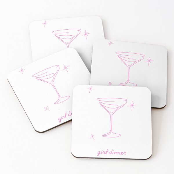 Item preview, Girl Dinner Martini Glass Illustration | Pink Line Art Cocktail Design | Girly Aesthetic Wall Art designed and sold by InSeptember.