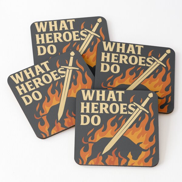 Item preview, That Is What Heroes Do – Sword & Red Bull Fire Poster | The Last Unicorn Fan Art designed and sold by Feral Confetti.