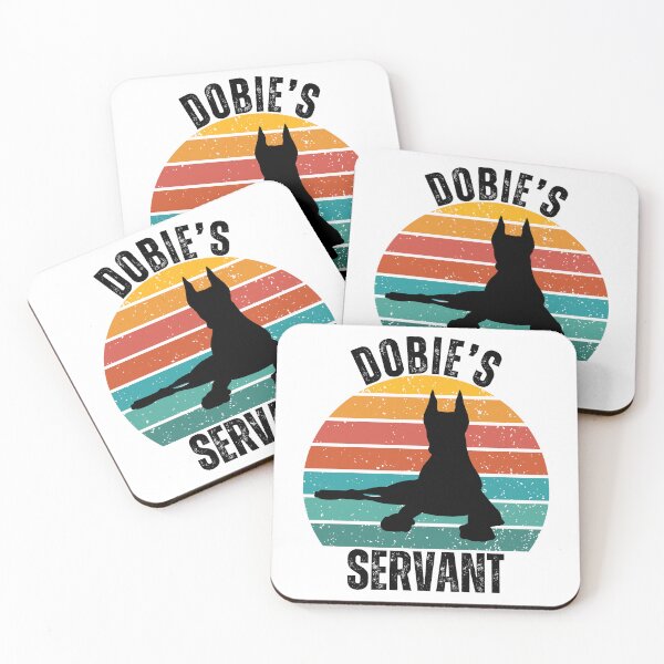 Item preview, Doberman Pinscher Retro Sunset "Dobie’s Servant" Dog Lover Humor Design designed and sold by Fredster1966.