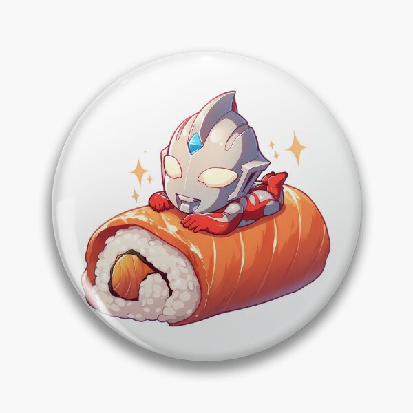 Item preview, Chibi Sushi Nigiri Ultraman Hero Anime Kawaii designed and sold by CarlosBender.