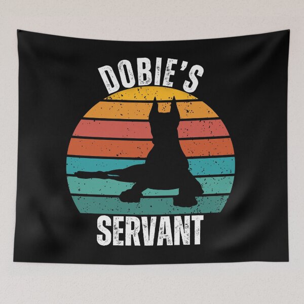 Item preview, Doberman Pinscher Retro Sunset "Dobie’s Servant" Dog Lover Humor Design designed and sold by Fredster1966.