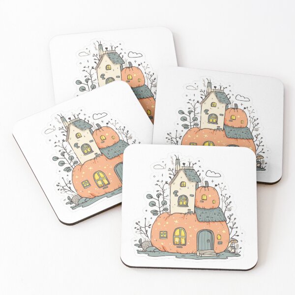 Item preview, Charming pumpkin house with glowing windows and plants designed and sold by DadGenX.