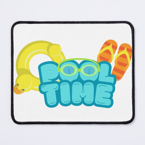 Item preview, Pool Time with pool toys and sandals  designed and sold by Sailing Llamas.