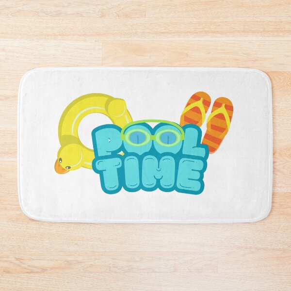 Item preview, Pool Time with pool toys and sandals  designed and sold by Sailing Llamas.