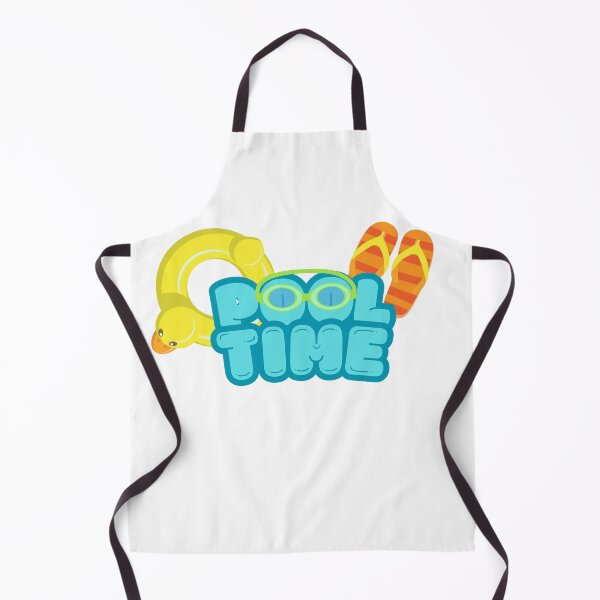 Item preview, Pool Time with pool toys and sandals designed and sold by Sailing Llamas.