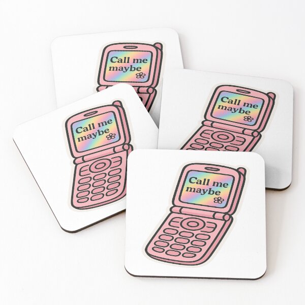 Item preview, Call Me Maybe Sticker – Retro Pink Flip Phone Y2K Aesthetic designed and sold by POD DYNASTY | Original Print On Demand T-Shirt Graphics.