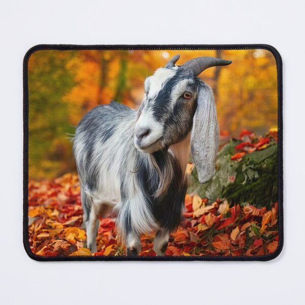 Item preview, Blue roan Nubian goat in the fall leaves designed and sold by RobynPeters1836.