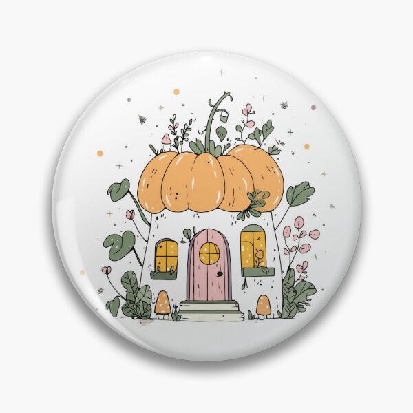 Item preview, Charming pumpkin house with glowing windows illustration designed and sold by DadGenX.