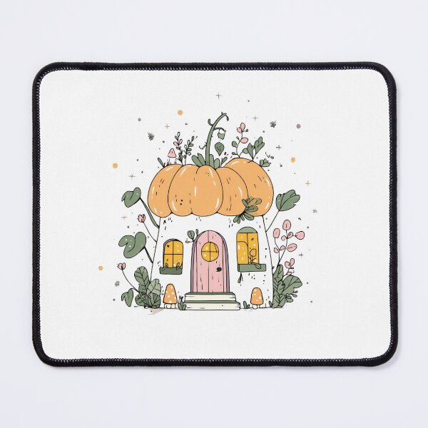 Item preview, Charming pumpkin house with glowing windows illustration designed and sold by DadGenX.