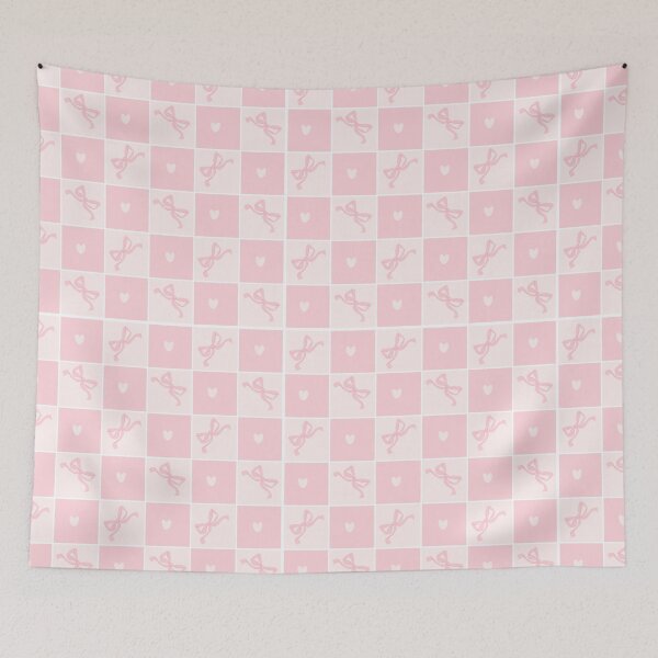 Item preview, Pretty Pink Bow & Heart Checker Pattern Coquettecore Aesthetic designed and sold by smeraldosecrets.