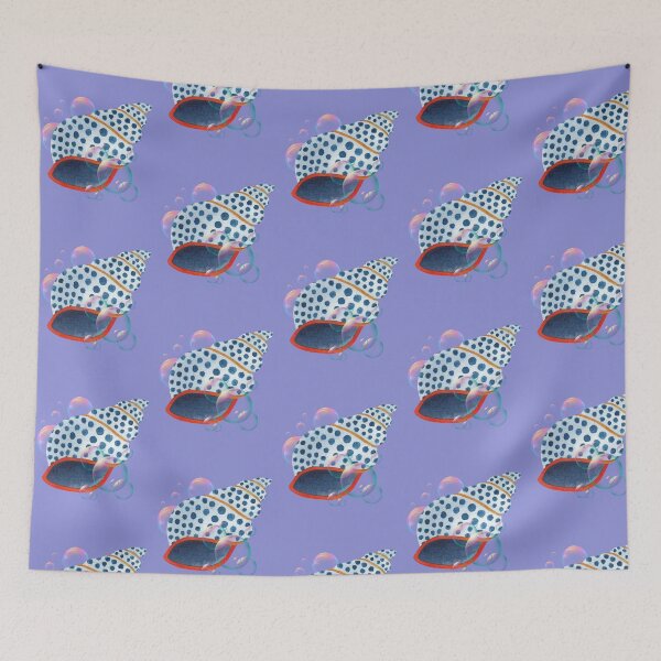 Item preview, Seashell of blue polka designed and sold by andrasdesignssss.