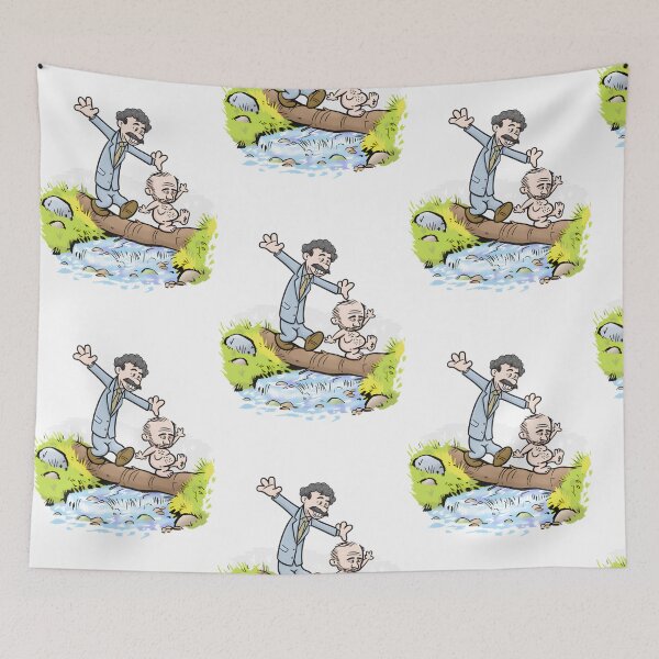 Item preview, Comical Log Bridge Balancing Act Over Stream designed and sold by TobiasCorrea.