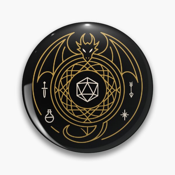 Item preview, Circular Dragon Sacred Symbol D20 Dice Minimalist Tabletop RPG designed and sold by pixeptional.