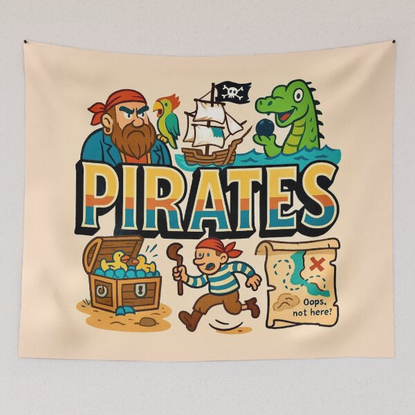 Item preview, Funny Pirates Illustration  designed and sold by Myra365Art.