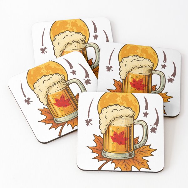 Item preview, Moonlit Beer & Autumn Maple Leaves designed and sold by Apostrophe8.