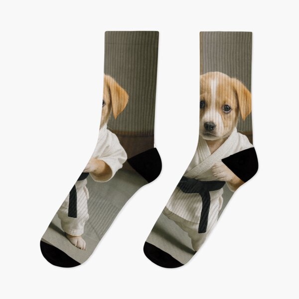 Item preview, cute puppy learning karate designed and sold by Mauswohn.