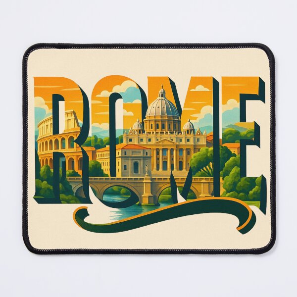 Item preview, Rome, Italy - Colosseum & Vatican Typography Art designed and sold by Myra365Art.