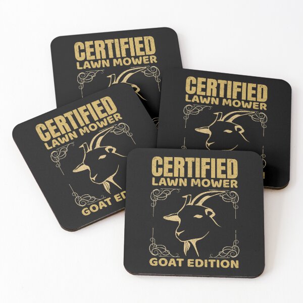 Item preview, Humorous Sepia Goat Design with Bold Certified Lawn Mower Caption designed and sold by SplashTastic.