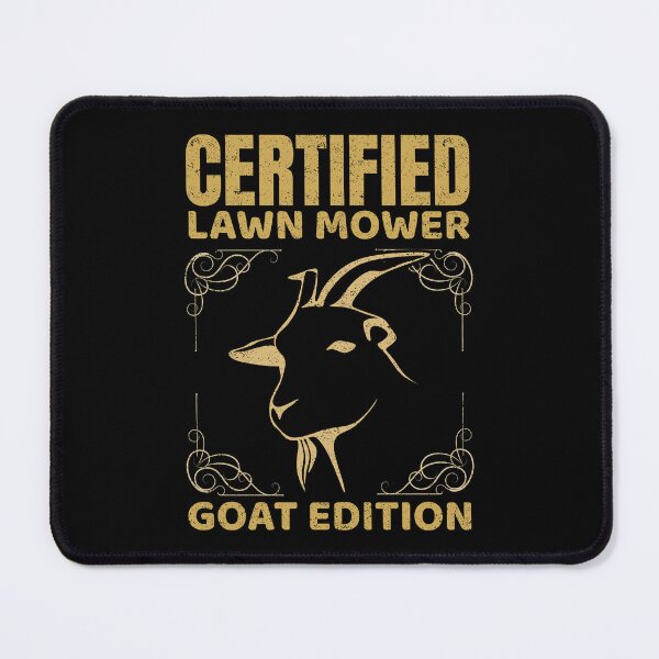 Item preview, Humorous Sepia Goat Design with Bold Certified Lawn Mower Caption designed and sold by SplashTastic.