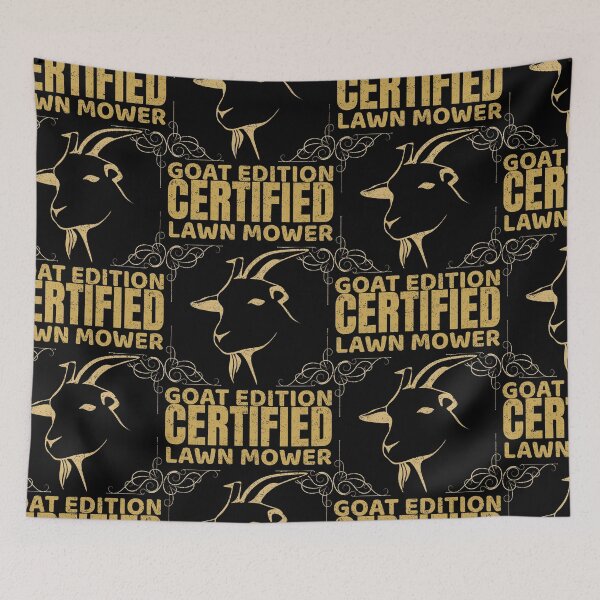 Item preview, Humorous Sepia Goat Design with Bold Certified Lawn Mower Caption designed and sold by SplashTastic.