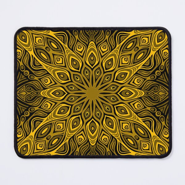 Item preview, Decorative Abstract Peacock Rose Window Pattern - yellow designed and sold by Dawn Anthes.