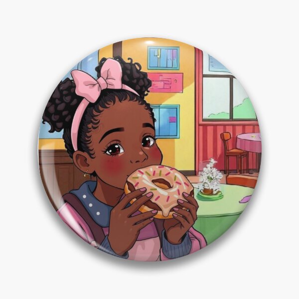 Item preview, Cute Little Black Eating A Donut At The Bakery Shop designed and sold by Soxybabe12.