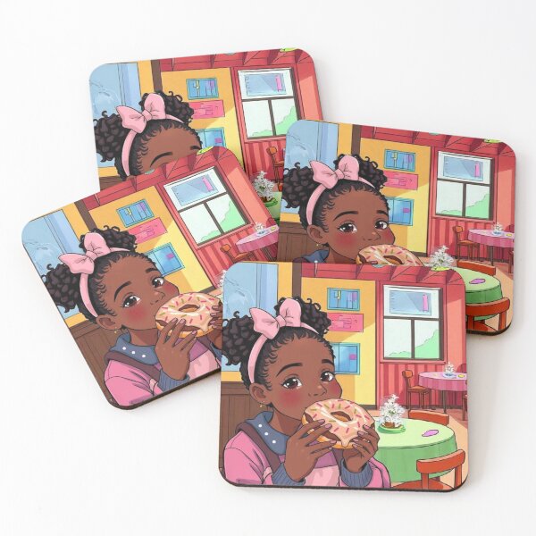 Item preview, Cute Little Black Eating A Donut At The Bakery Shop designed and sold by Soxybabe12.