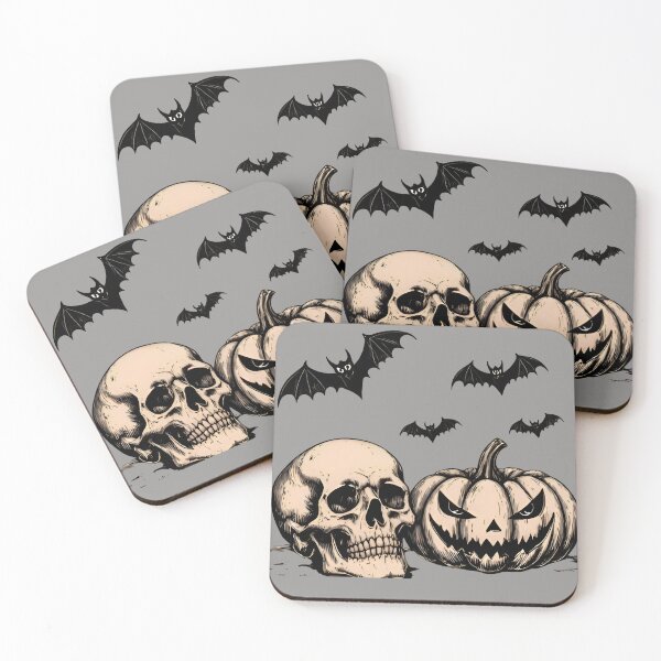 Item preview, Creepy Skulls with Pumpkin Lantern designed and sold by SBEE-jirapha.