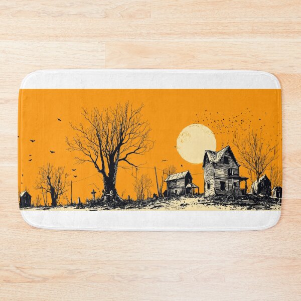 Item preview, Haunted house silhouette with barren trees at sunset designed and sold by DadGenX.