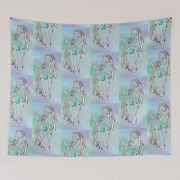 Item preview, Signed Art Print: Horse with Gem and background designed and sold by Waubamik Perry.