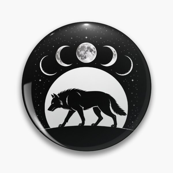 Item preview, Wolf and Moon Phases – Mystical Lunar Cycle Design designed and sold by Epesem.