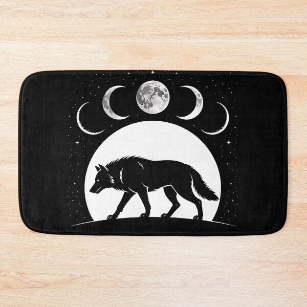 Item preview, Wolf and Moon Phases – Mystical Lunar Cycle Design designed and sold by Epesem.