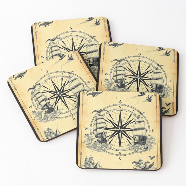 Item preview, Vintage Nautical Map with Sea Monsters designed and sold by Shop9999.