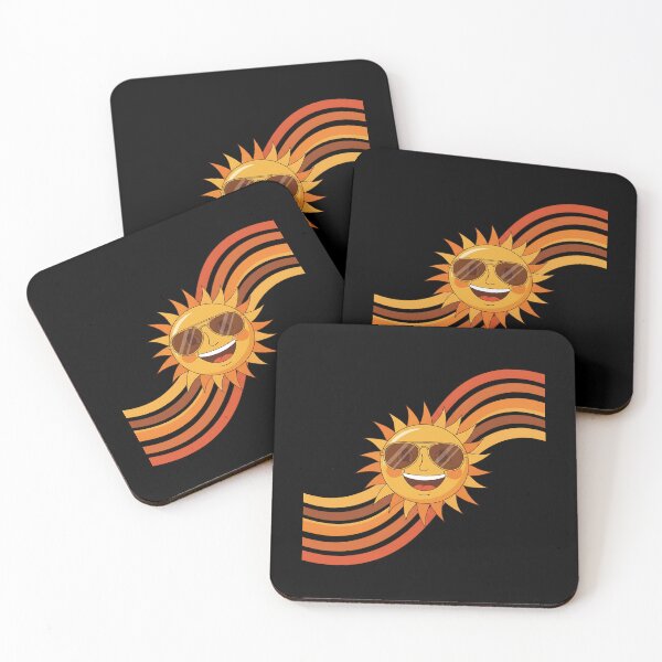 Item preview, Smiling Retro Sun – Aviator Glasses and Wavy 70s Stripes designed and sold by Dino-Lune.