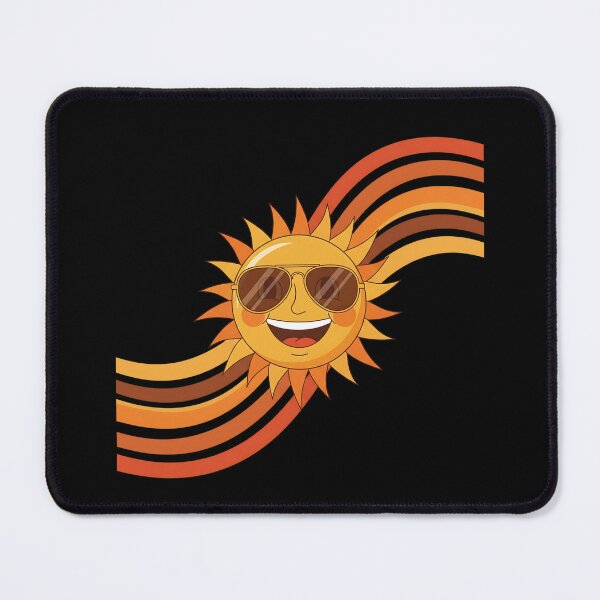 Item preview, Smiling Retro Sun – Aviator Glasses and Wavy 70s Stripes designed and sold by Dino-Lune.