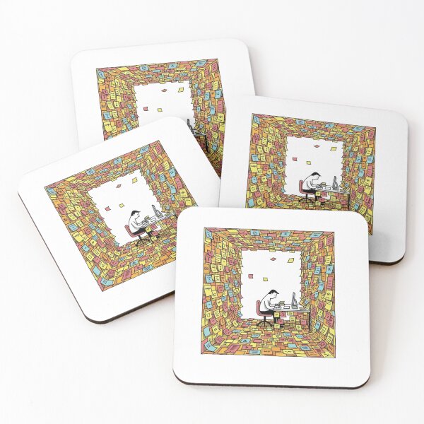 Item preview, Sticky Notes – Overwhelmed Office Art Notebook designed and sold by ArkangelStudio.