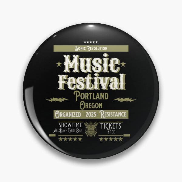 Item preview, Music Festival 2025 "Sonic Revolution" Portland, Oregon - Vintage Folk Art Deer Concert design designed and sold by NSB-Design.