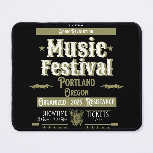 Item preview, Music Festival 2025 "Sonic Revolution" Portland, Oregon - Vintage Folk Art Deer Concert design designed and sold by NSB-Design.