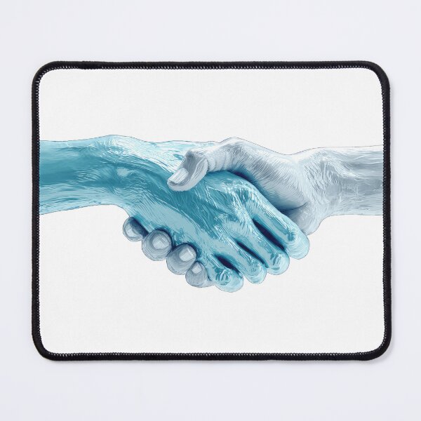 Item preview, Two hands in glossy 3D handshake splash designed and sold by DadGenX.